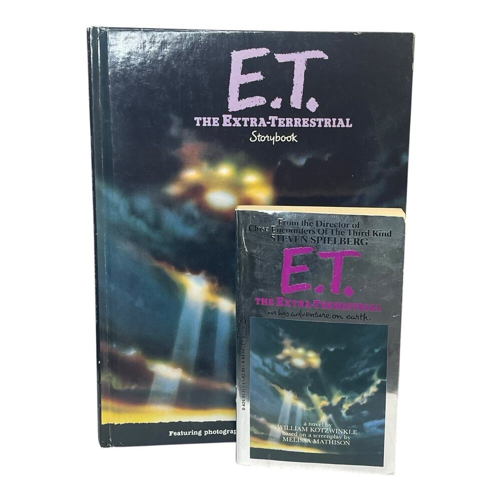 E.T. Extra-Terrestrial Book Lot Storybook HC & Movie Novel PB Spielberg 1982